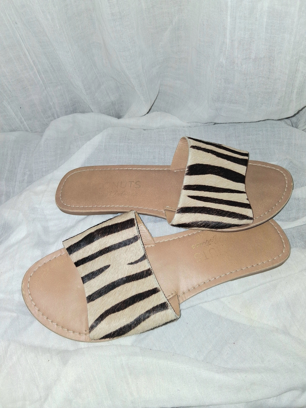 Coconuts by Matisse Zebra-Print Slide Sandals - Tan & Black - Picture 4 of 6